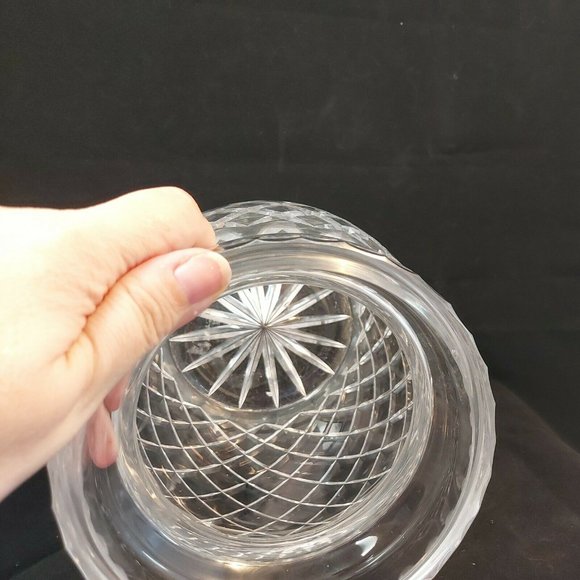 ABP American Brilliant Period Cut Glass~Crystal Heavy Vase Criss Cross~8.5” tall - Picture 7 of 9